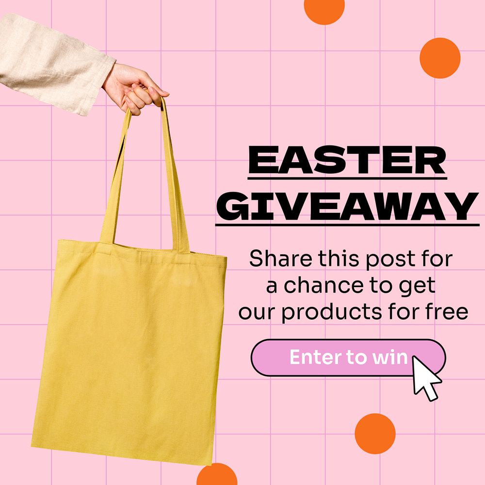 Easter giveaway Facebook post template, editable design