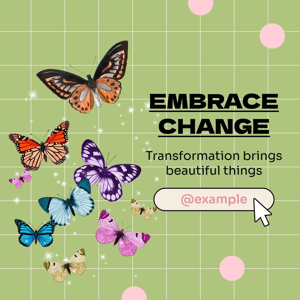 Embrace change Instagram post template, editable text