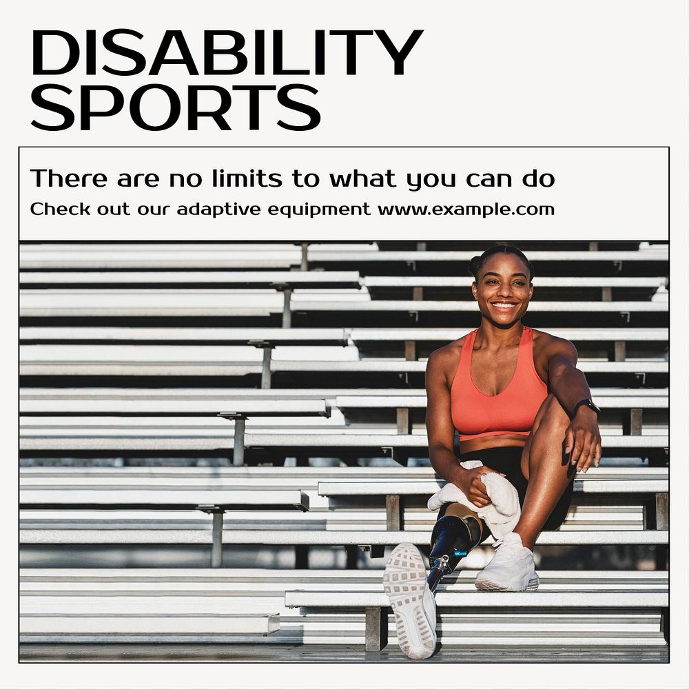 Disability sports Instagram post template, editable social media ad