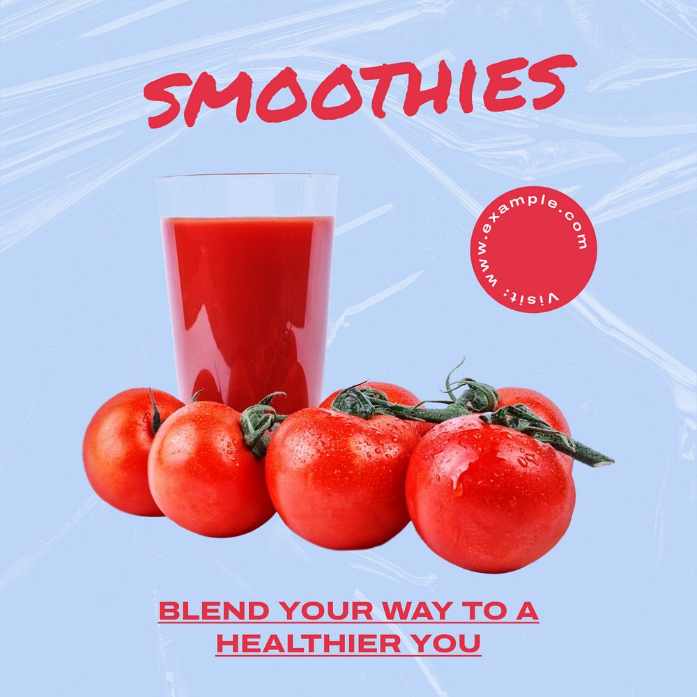 Smoothies Instagram post template, editable text