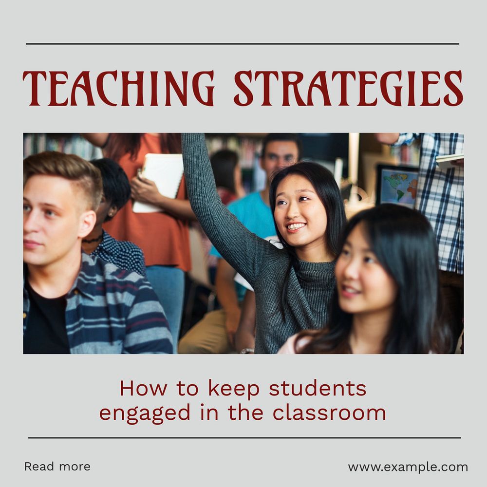 Teaching strategies Instagram post template, editable design