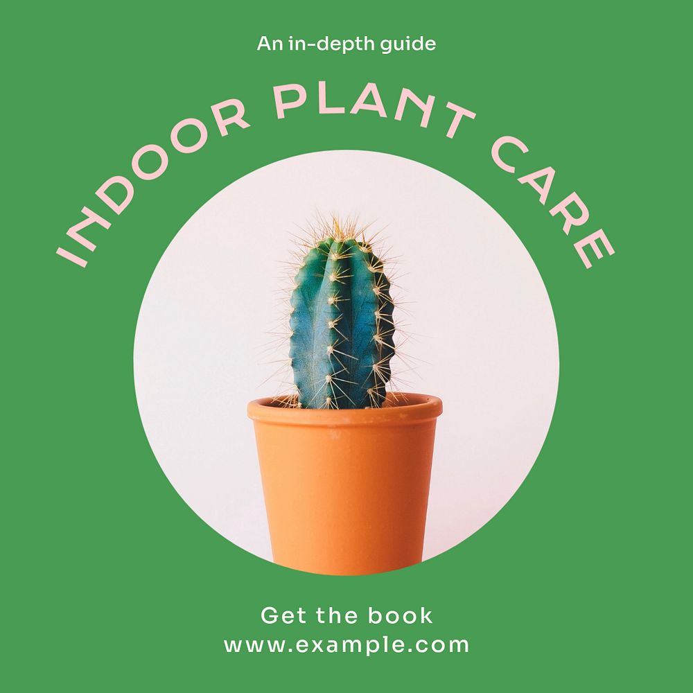 Indoor plant care post template, editable social media design