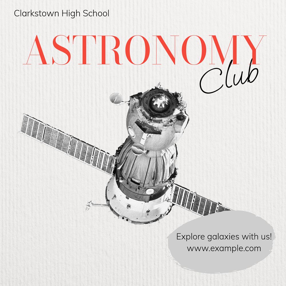 Astronomy club Instagram post template, editable text