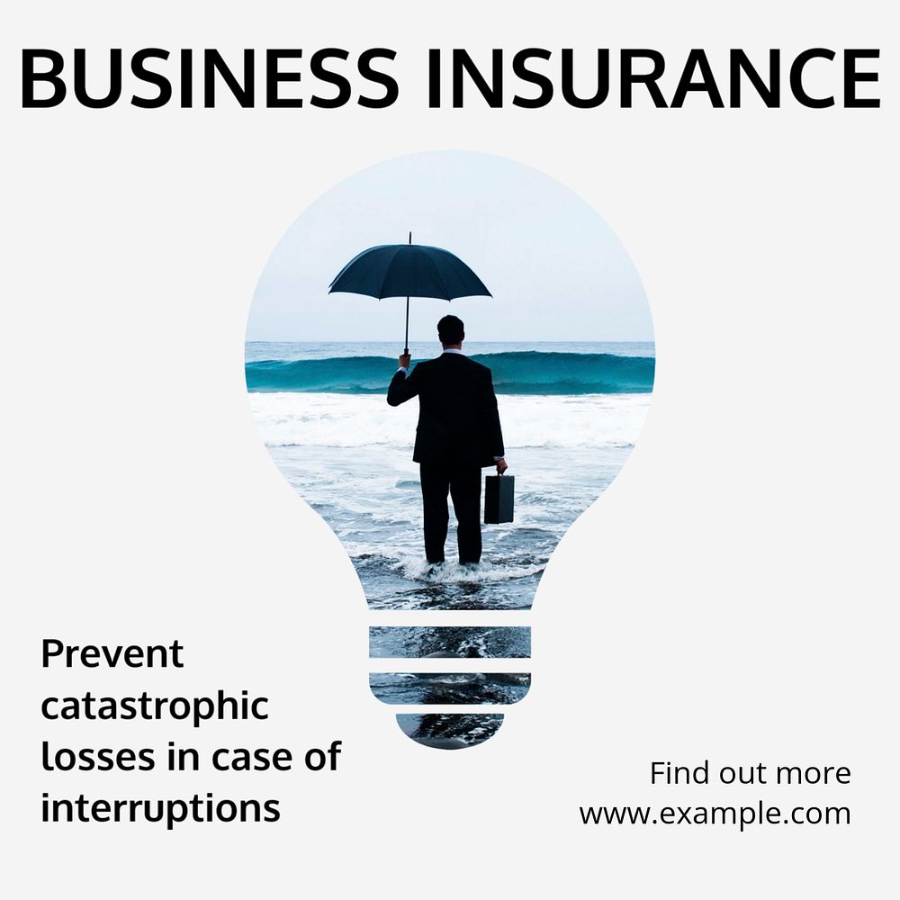 Business insurance Instagram post template, editable text