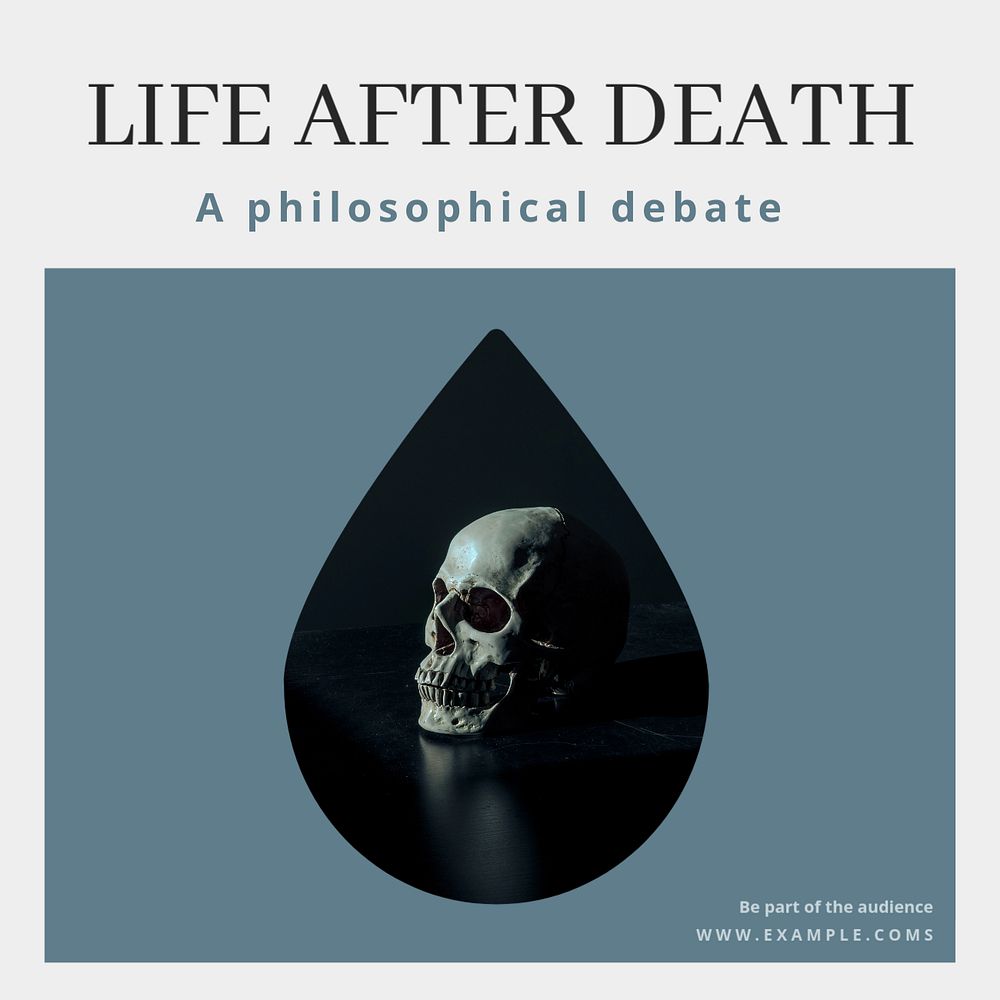 Life after death Instagram post template, editable text