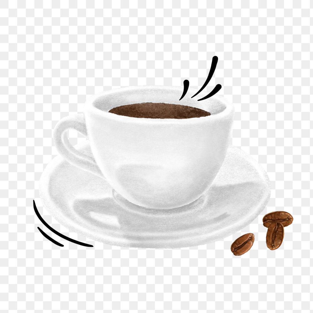 Espresso coffee cup png sticker, morning beverage illustration, editable design