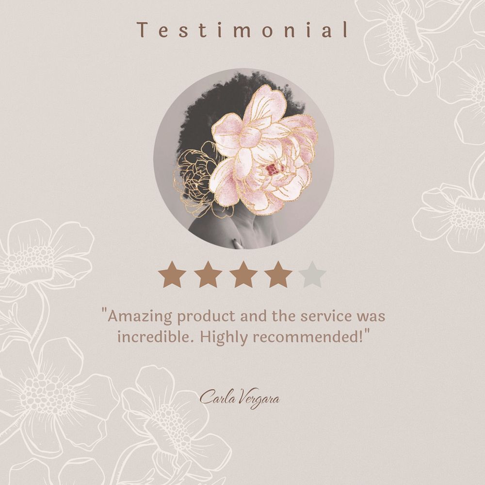 Testimonial Facebook post template, editable design