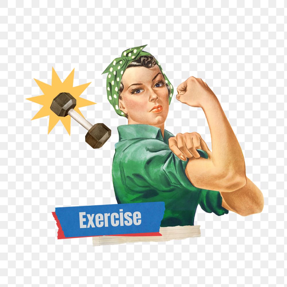 Exercise word png editable collage art. Remixed by rawpixel.