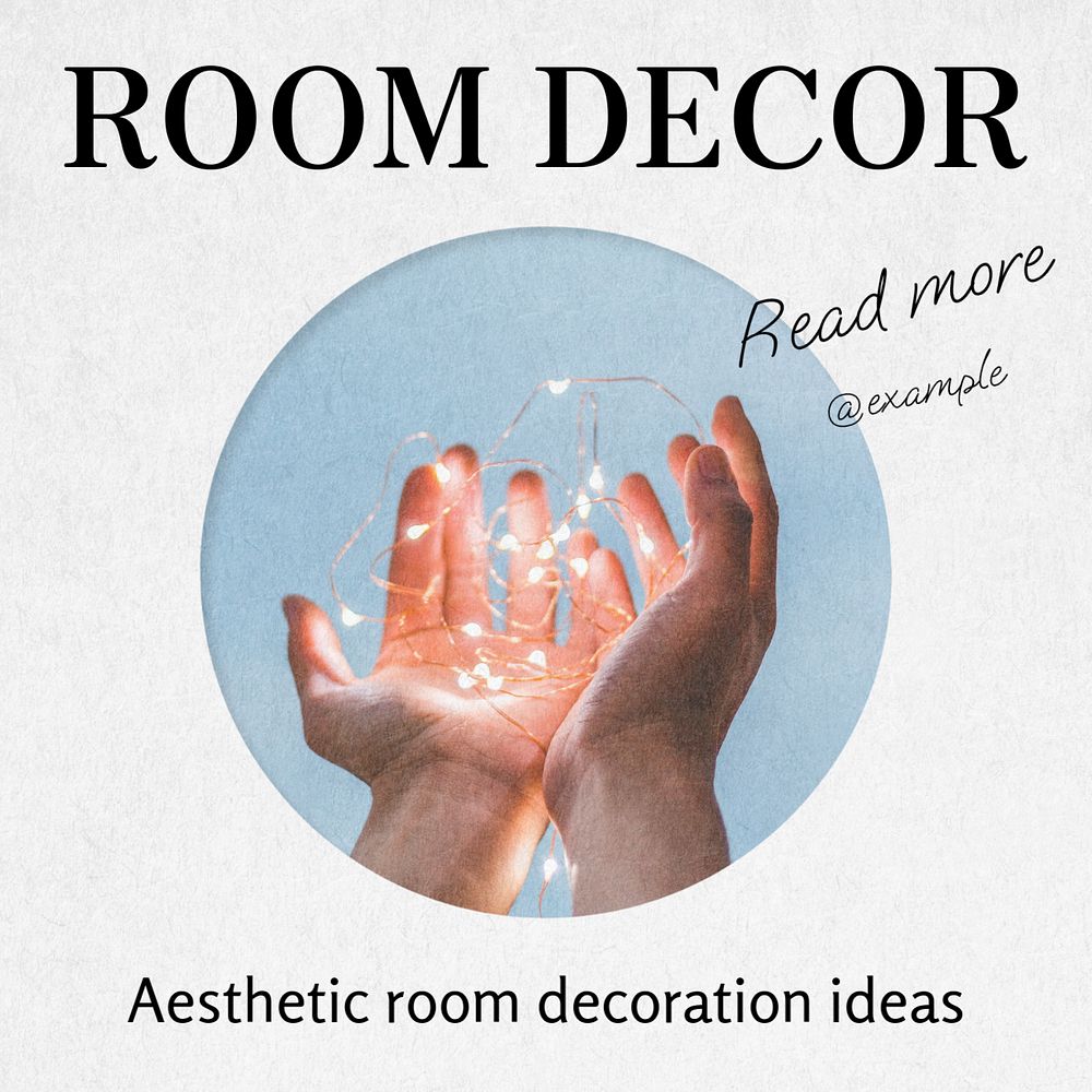 Room decor ideas Instagram post template, editable design