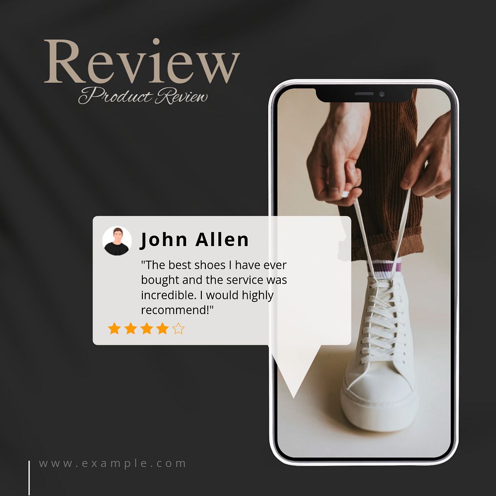 Fashion review Facebook post template, editable design