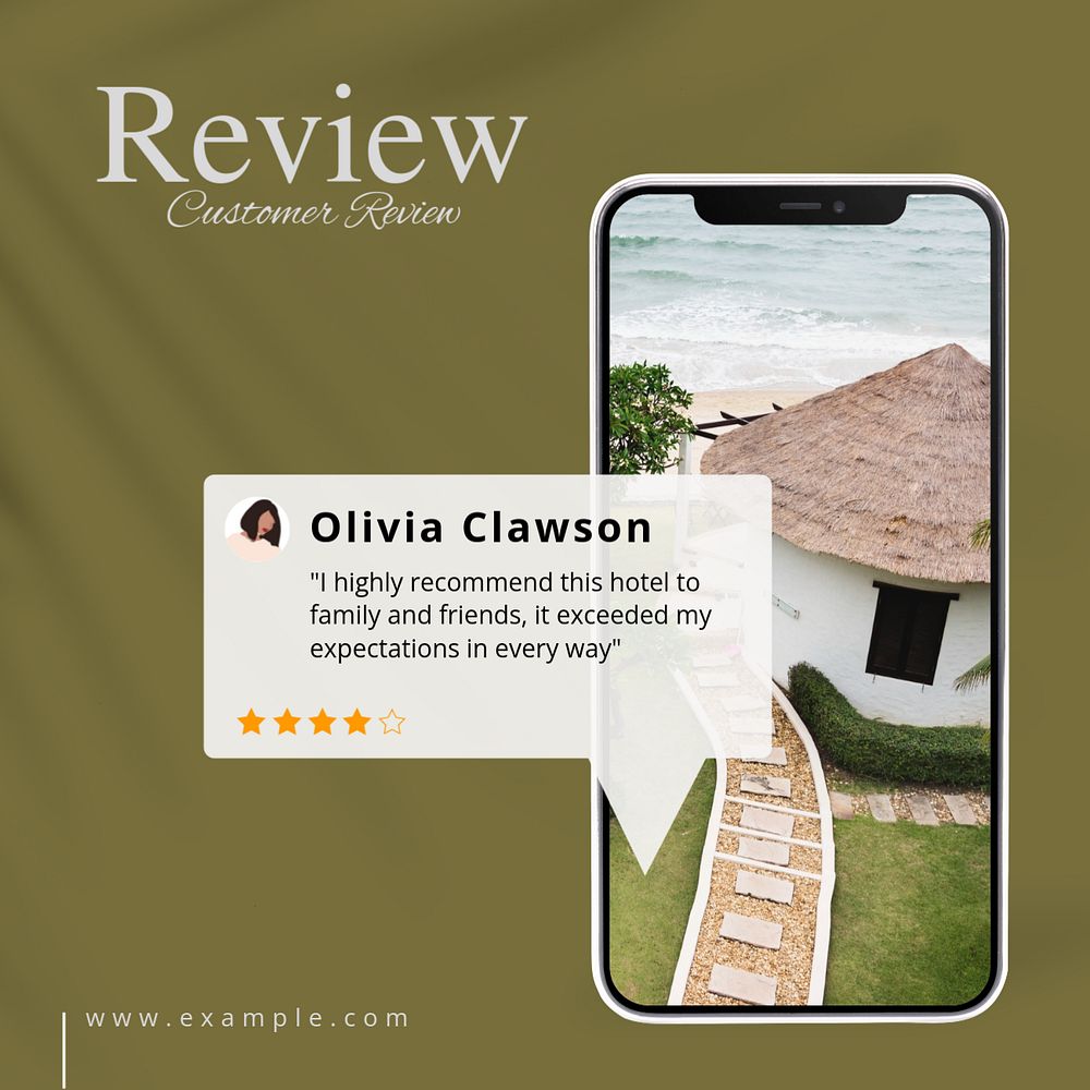 Customer review Facebook post template, editable design