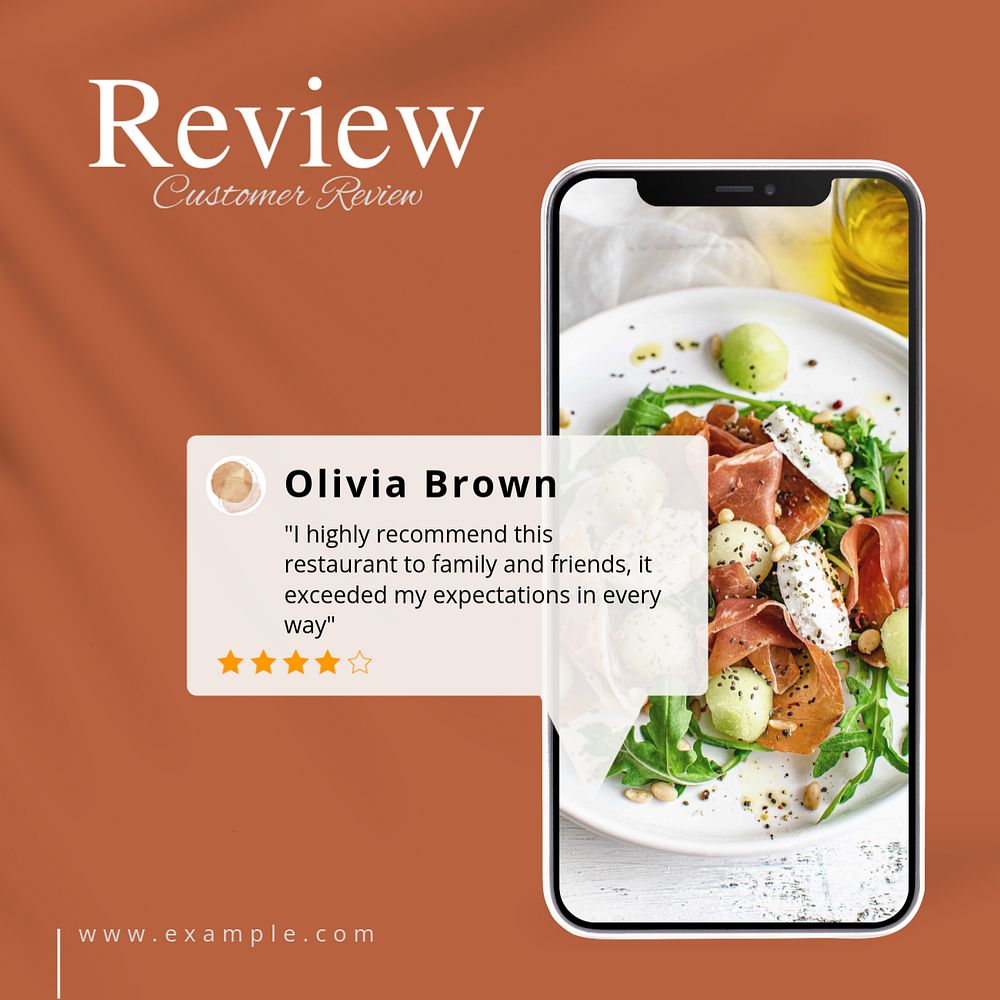 Customer review Facebook post template, editable design