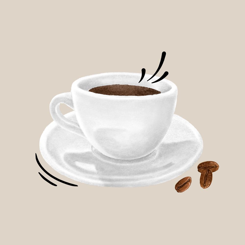 Espresso coffee cup, morning beverage illustration, editable design