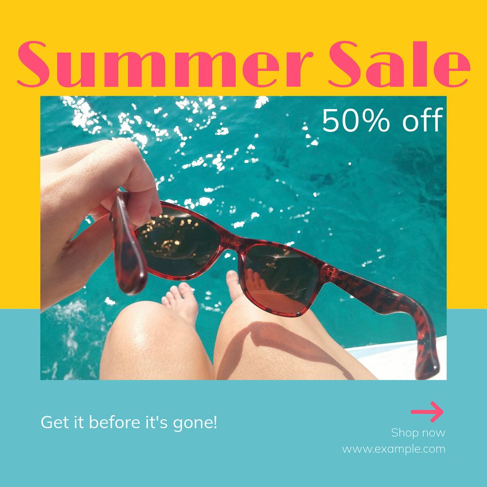 Summer sale Instagram post template, editable design