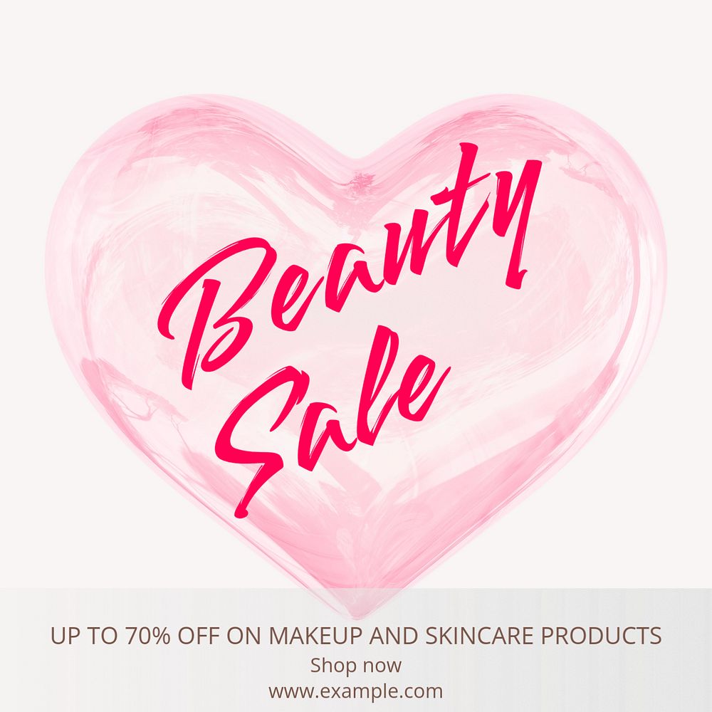 Beauty sale Instagram post template, editable text