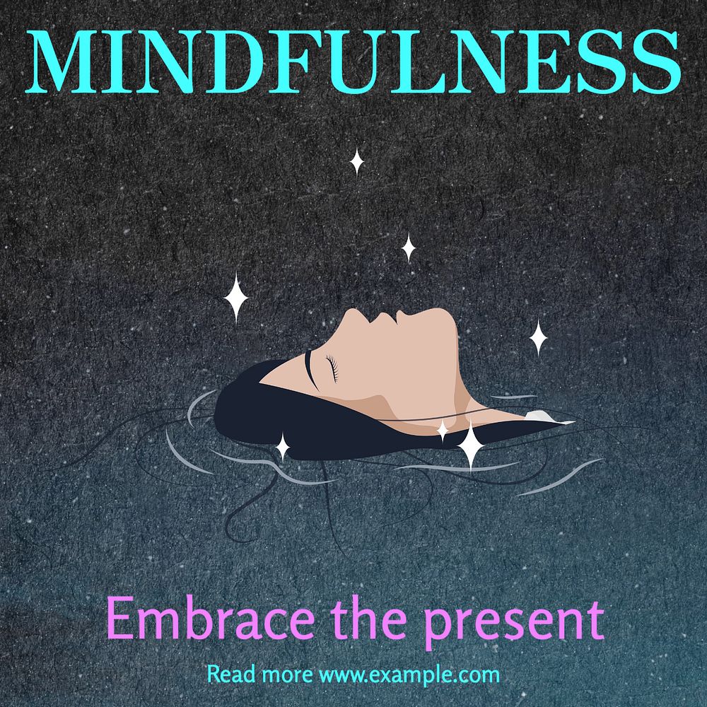 Mindfulness Instagram post template, editable text