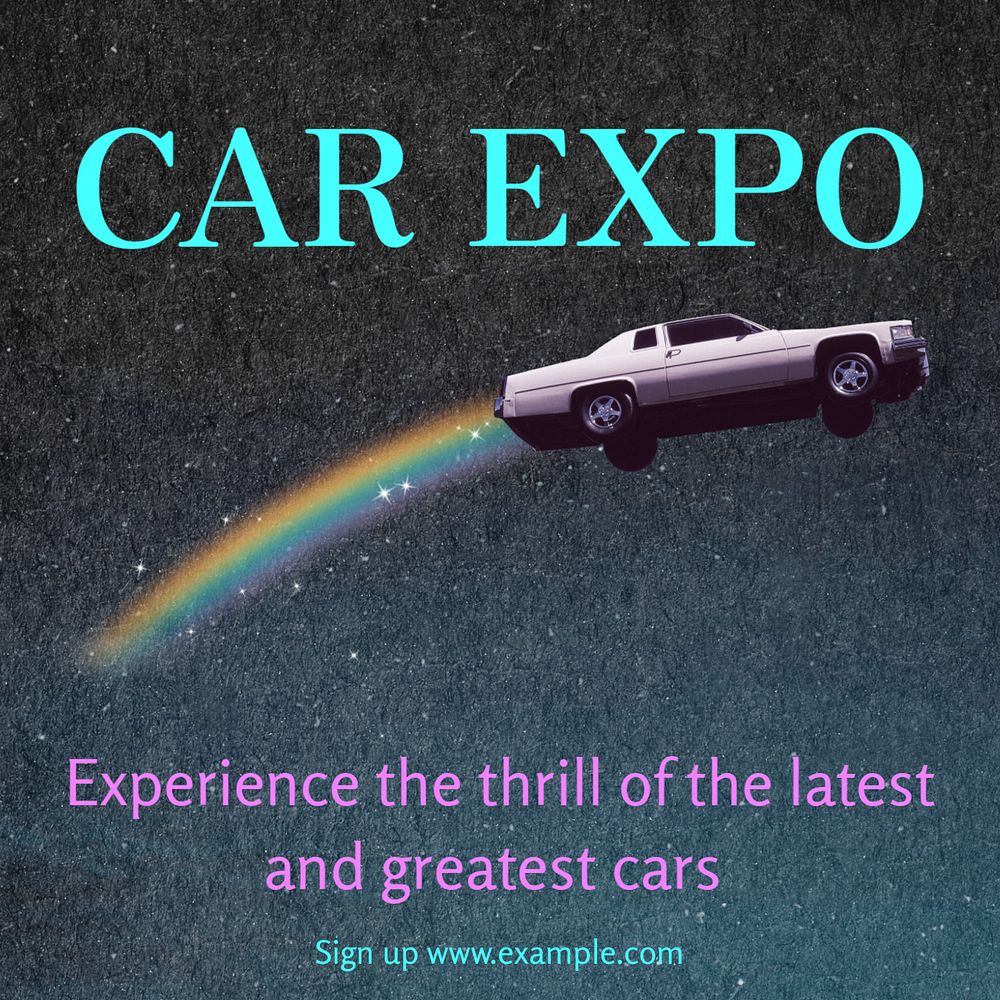 Car expo Instagram post template, editable text