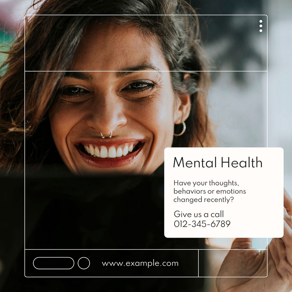 Mental healthcare Instagram post template, editable text