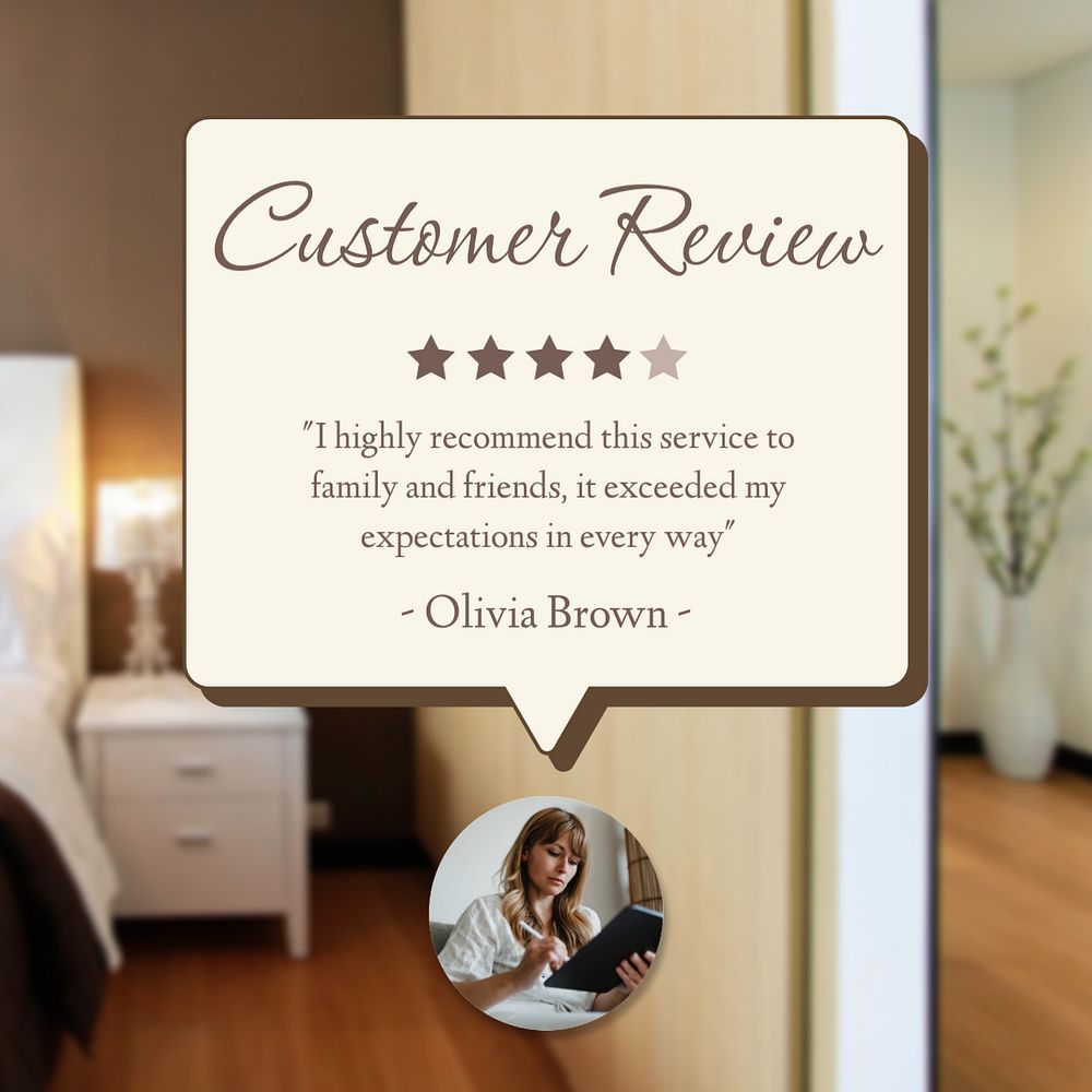 Hotel review Facebook post template, editable design