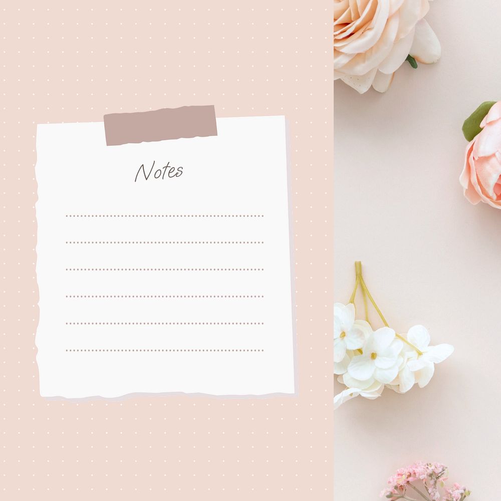 Blank notes Instagram post template, editable design