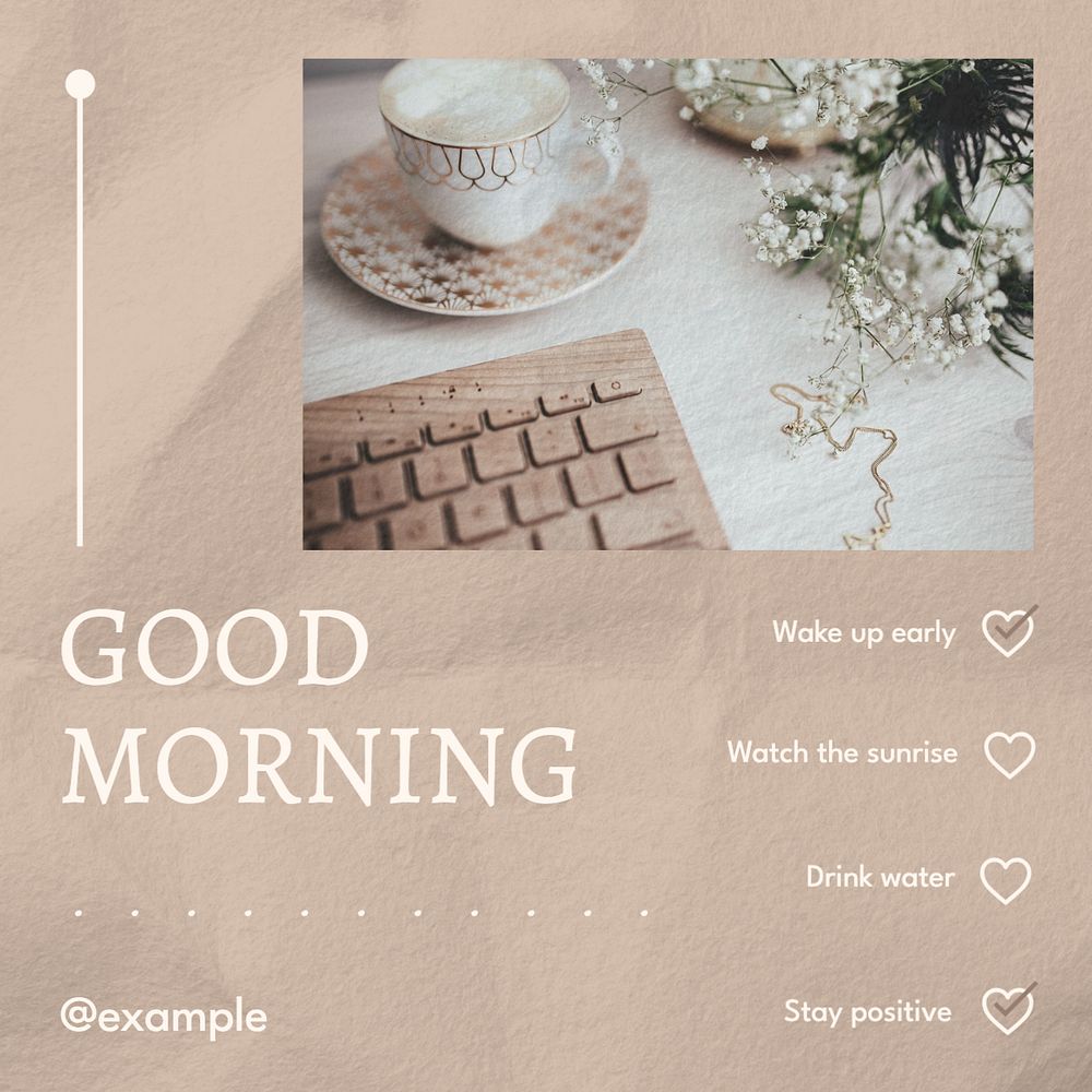 Good morning Instagram post template, editable text