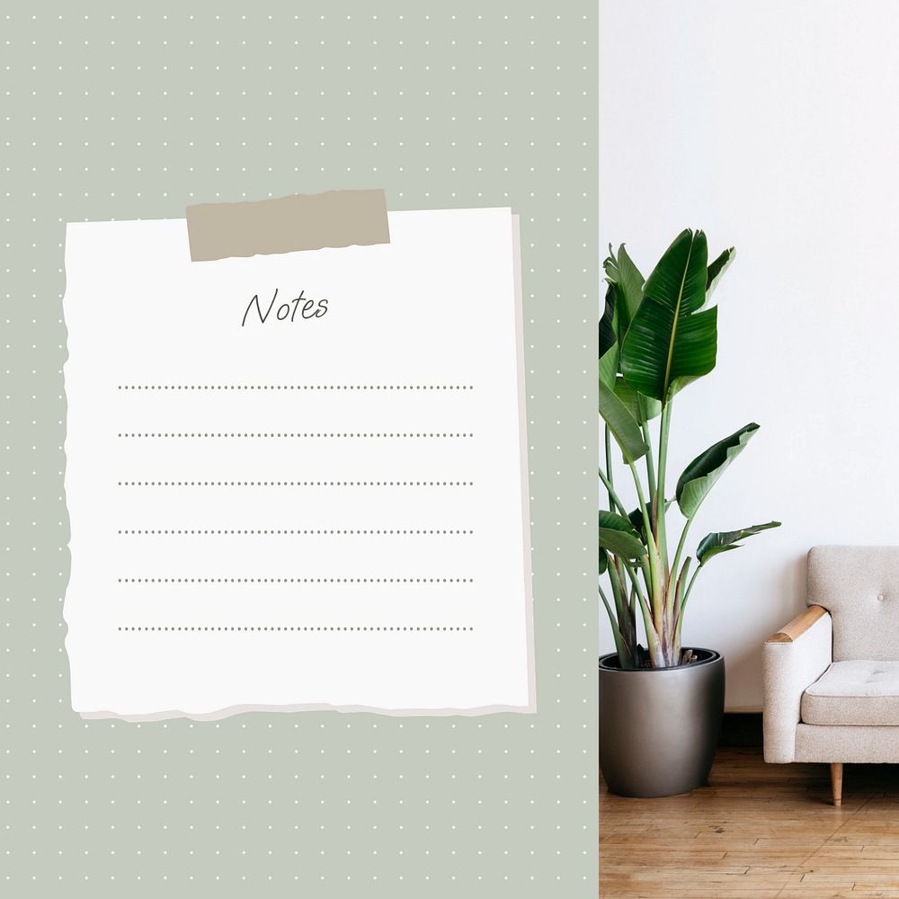 Blank notes Instagram post template, editable design