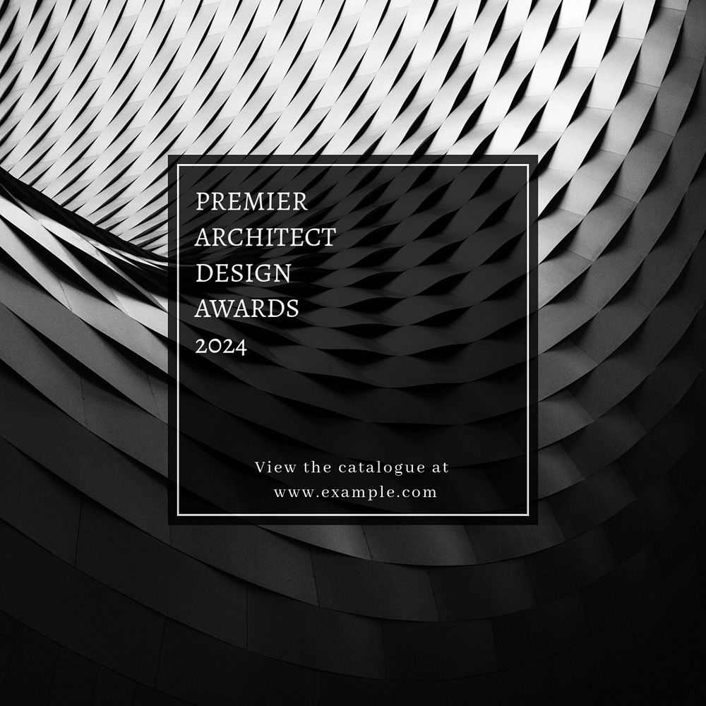 Architect design Instagram post template, editable text