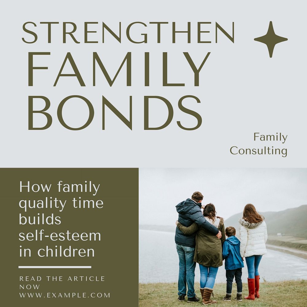 Family bonds  Instagram post template, editable design