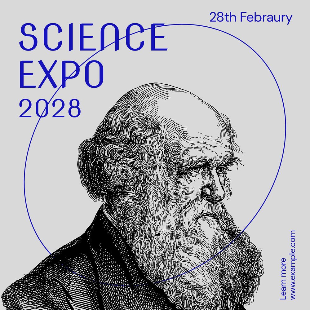 Science expo Instagram post template, editable text