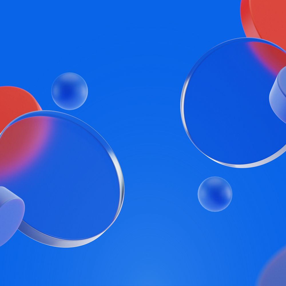 Editable 3D geometric blue background, round shape design