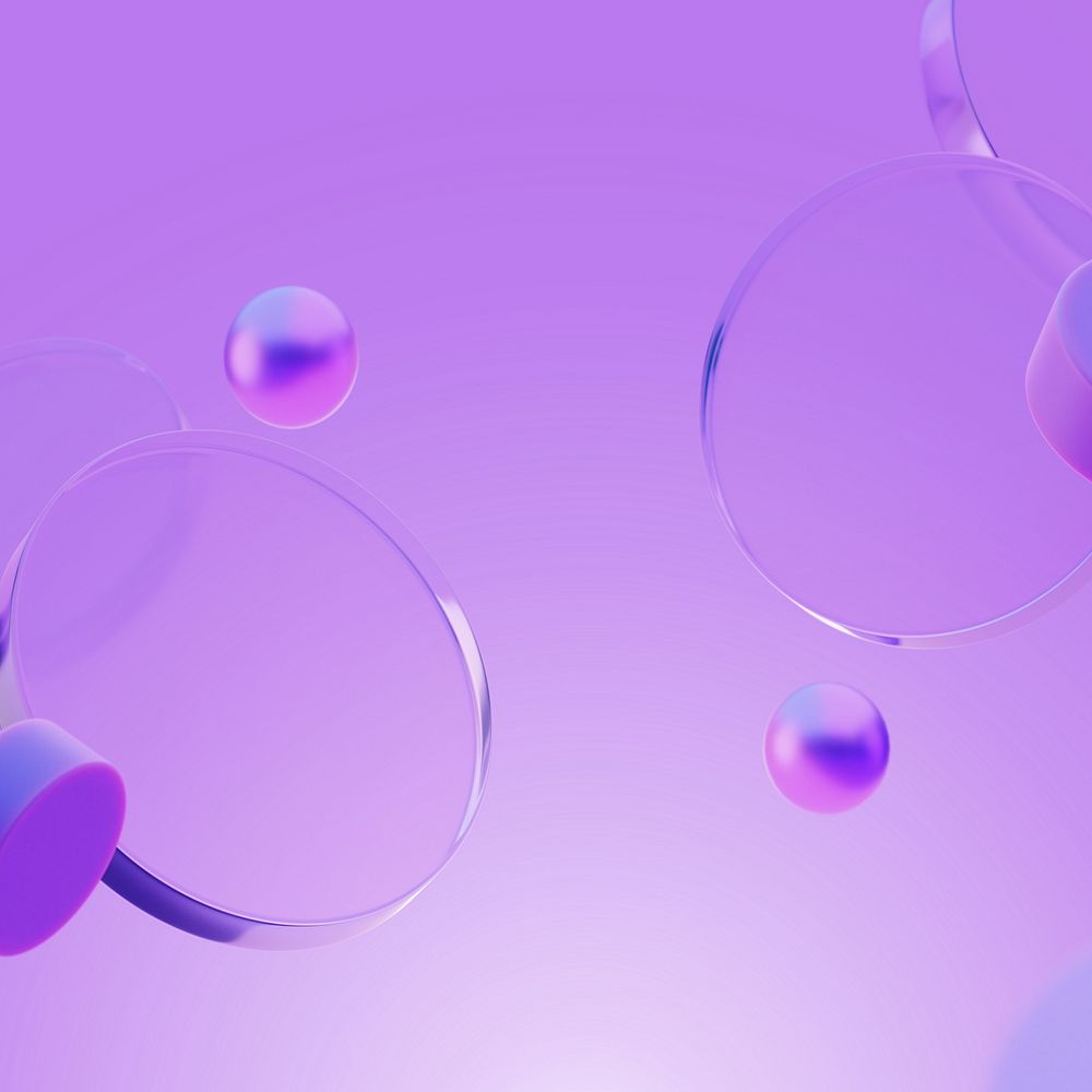 Editable 3D geometric purple background, round shape design