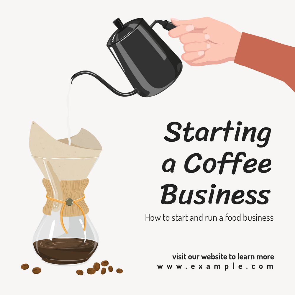 Coffee business Instagram post template, editable text