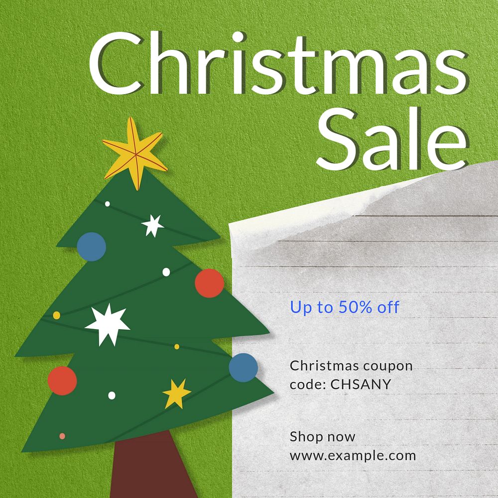 Christmas sale Instagram post template, editable text