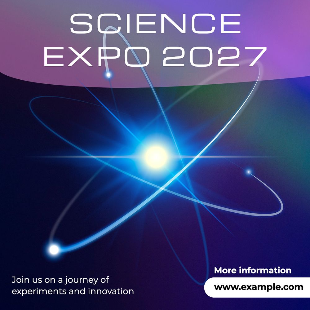 Science expo Instagram post template, editable text