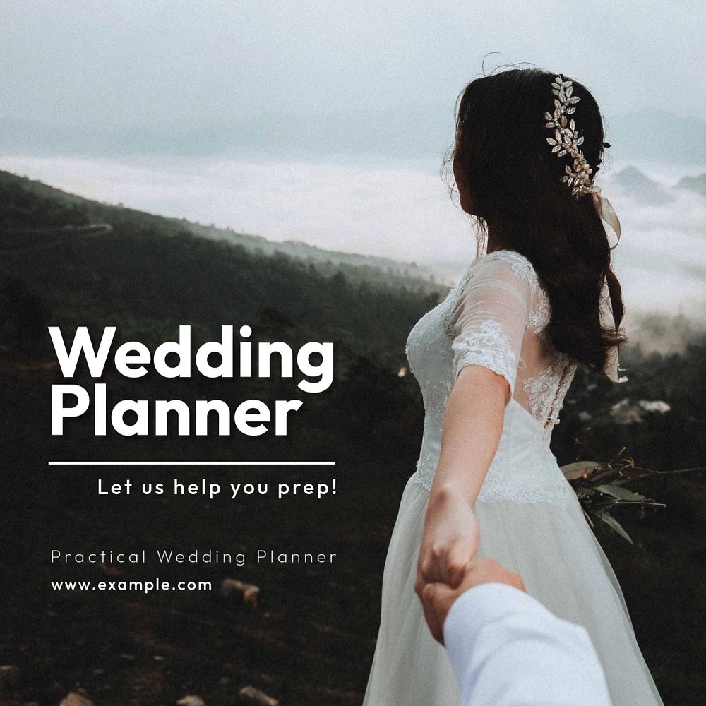 Wedding planner  Instagram post template, editable text