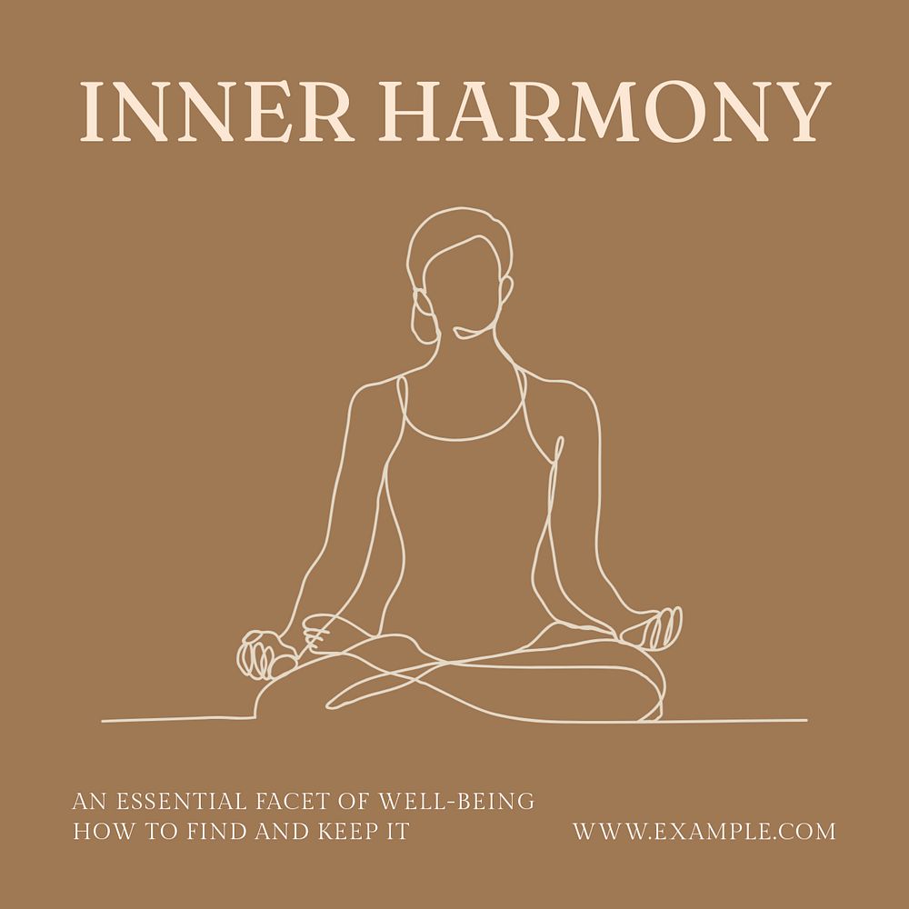 Inner harmony Instagram post template, editable text