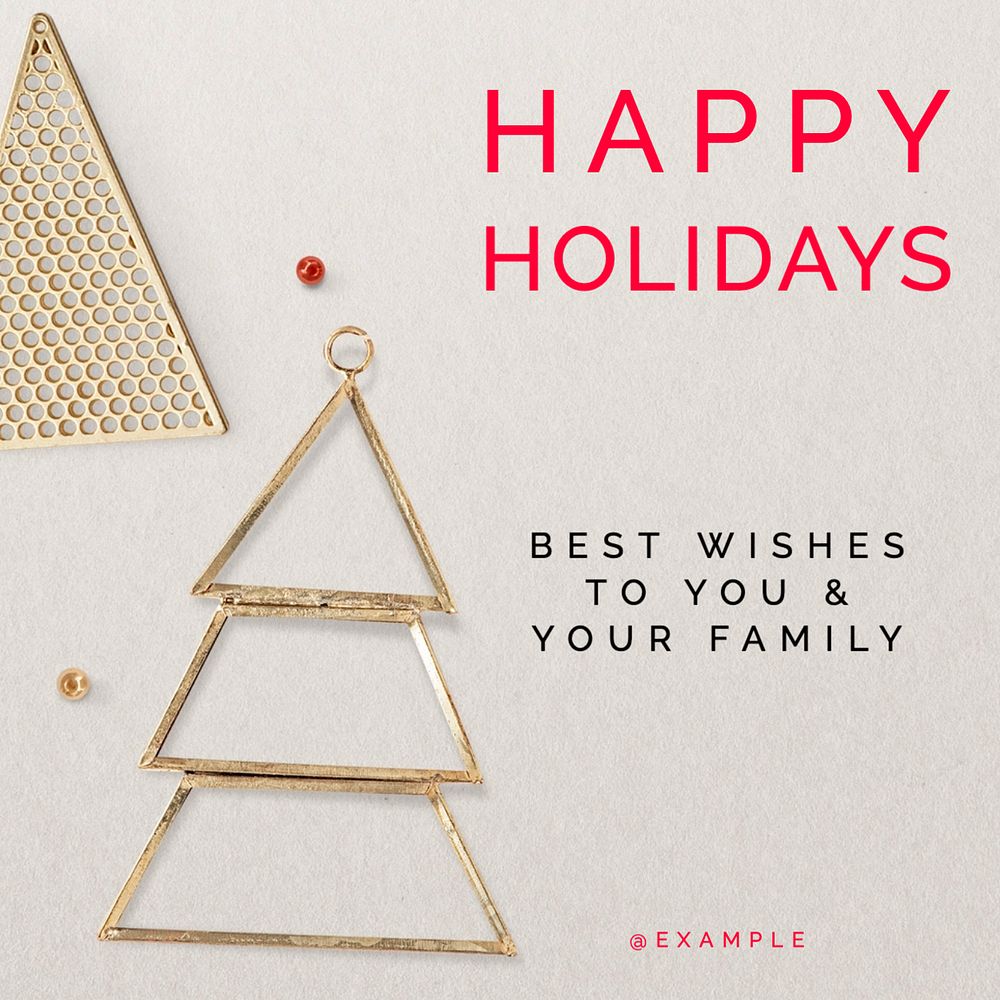 Happy holidays  Instagram post template, editable text