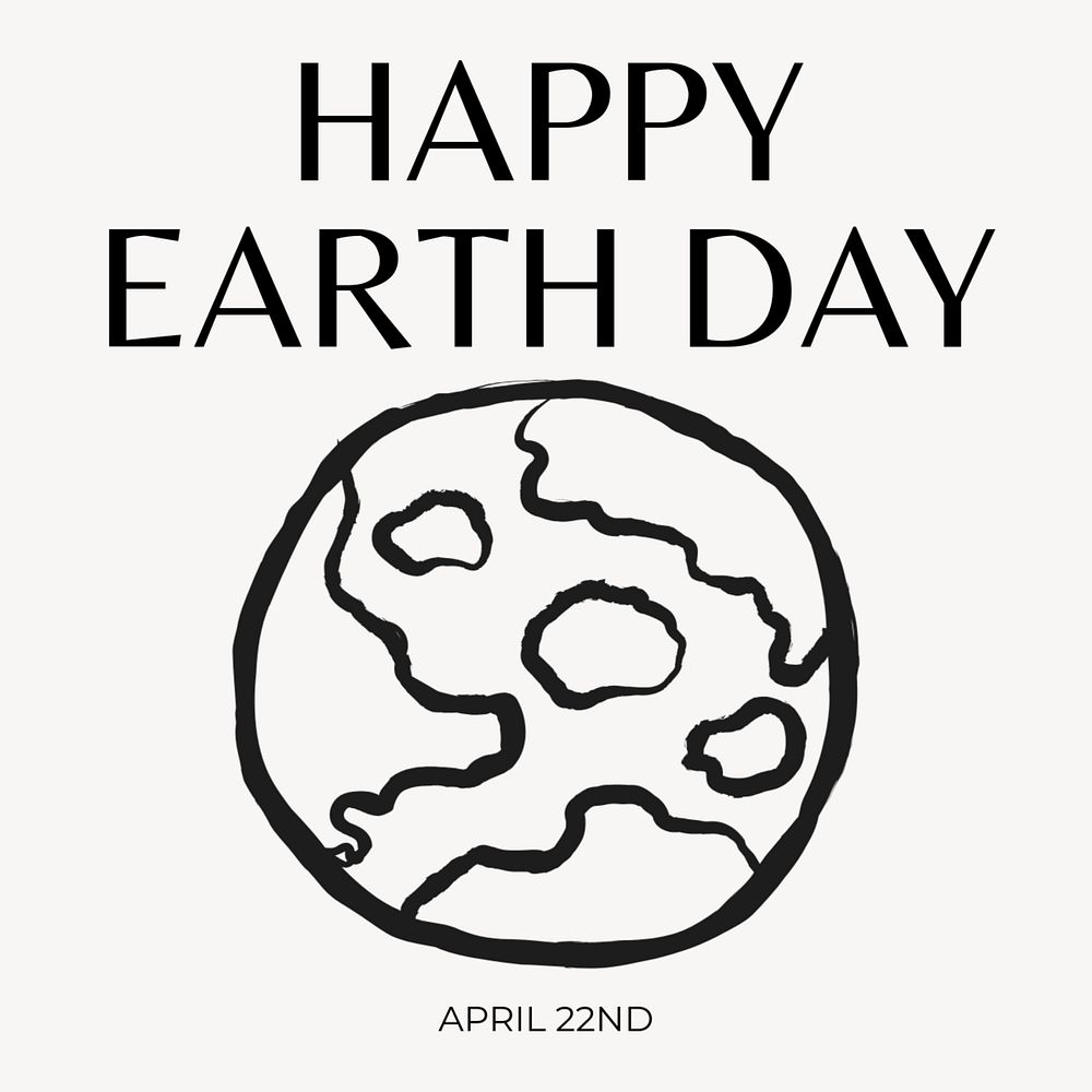 Earth day Instagram post template, editable text