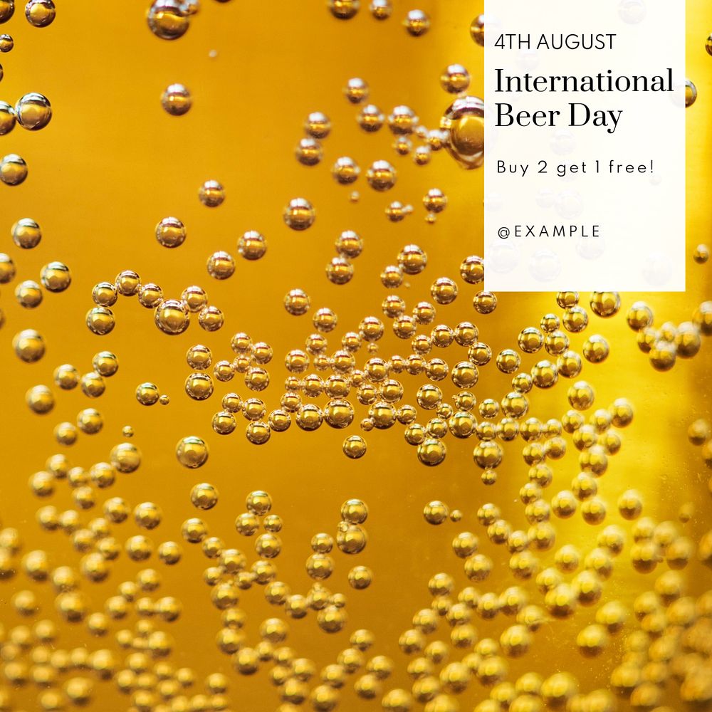 Beer day Instagram post template, editable text