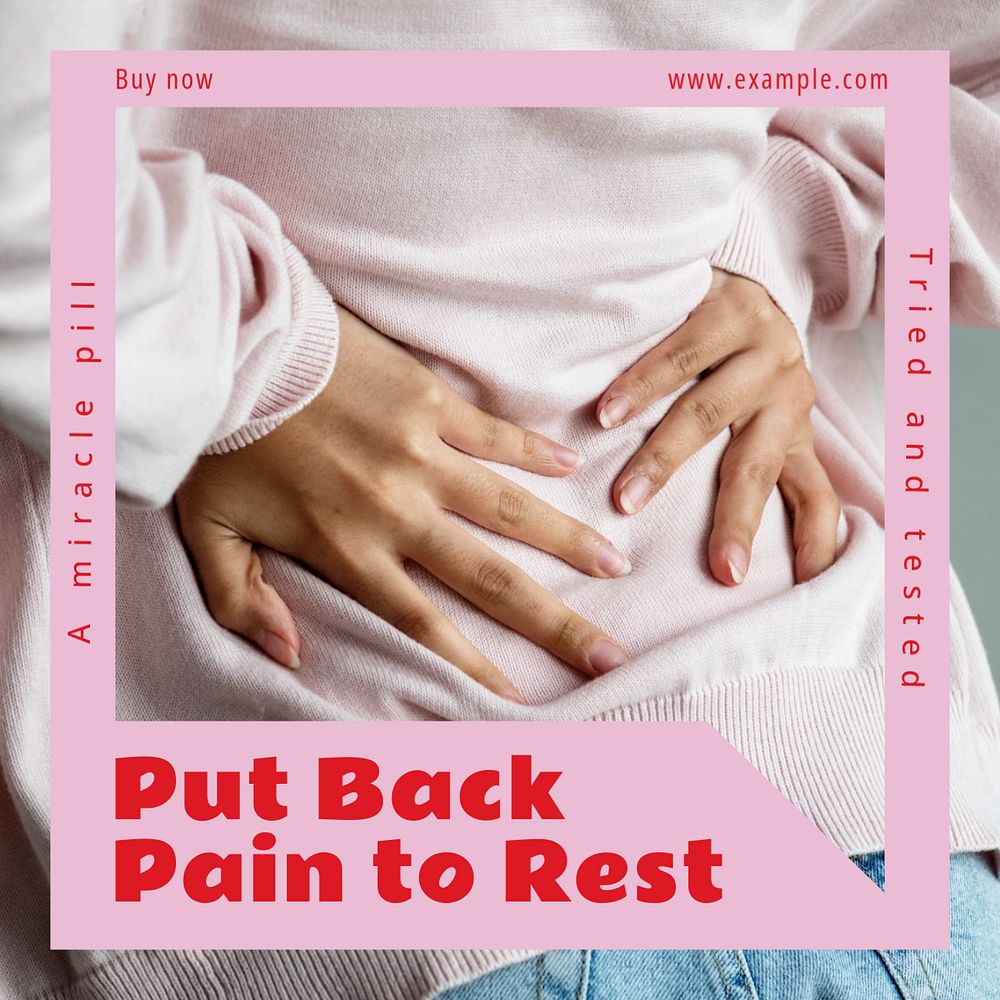 Pack pain Instagram post template, editable text