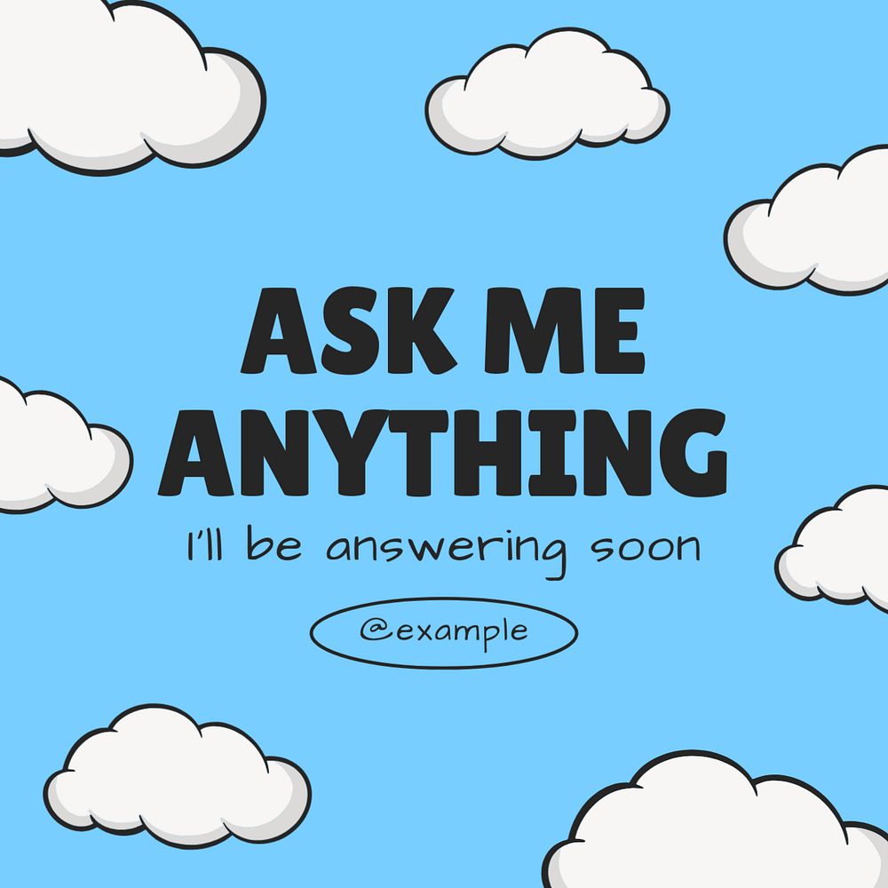 Ask me anything Instagram post template, editable text