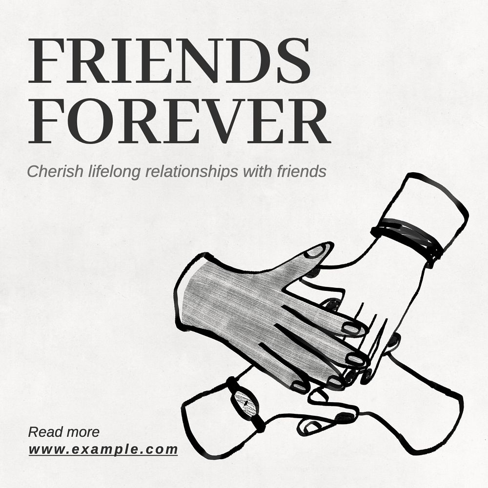 Friends forever Instagram post template, editable text