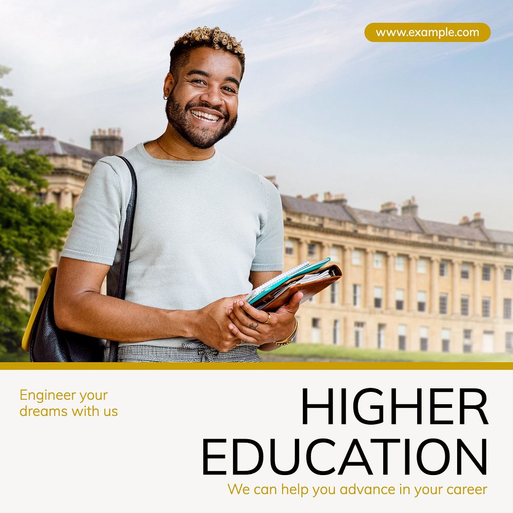 Higher education Instagram post template, editable text