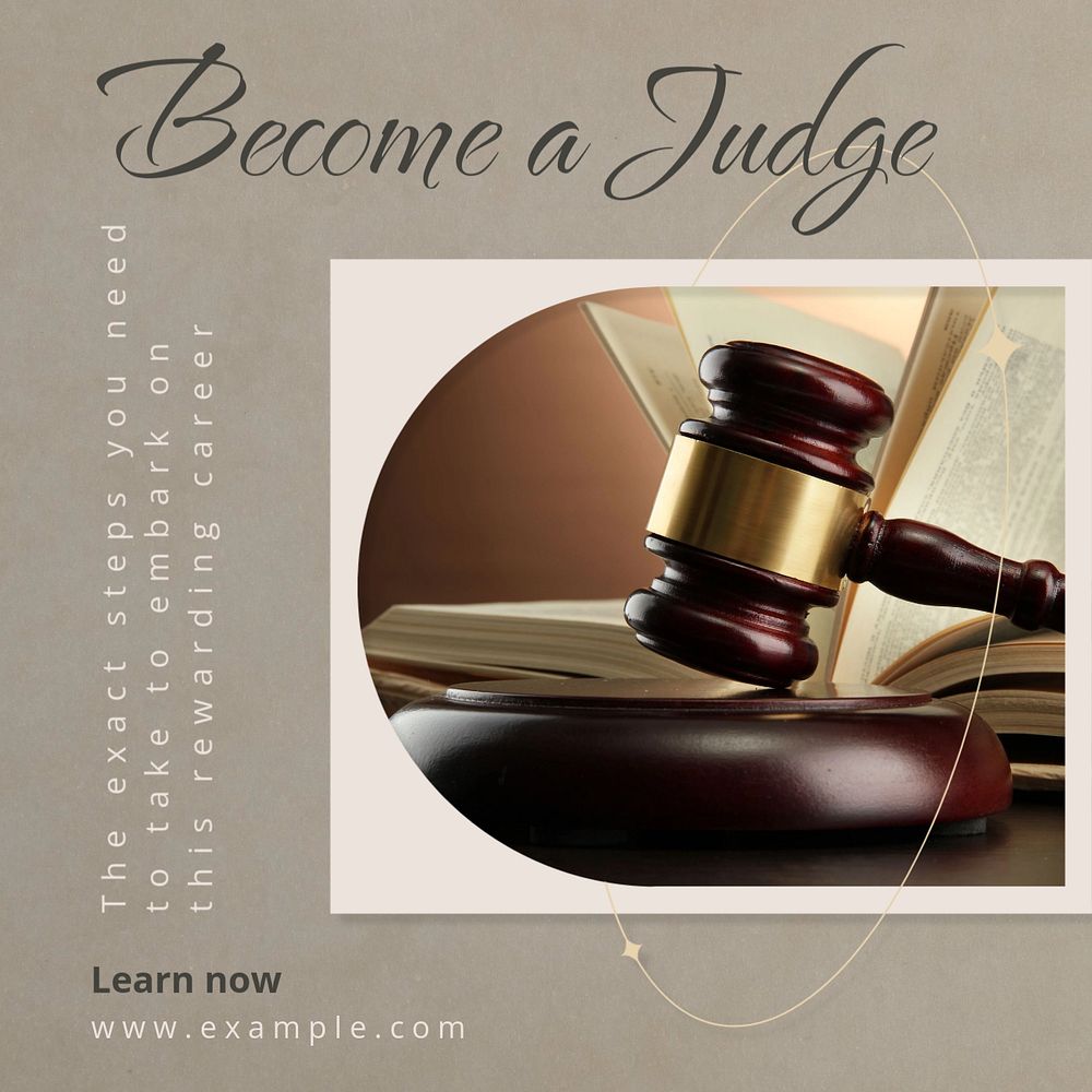 Become a judge Instagram post template, editable text