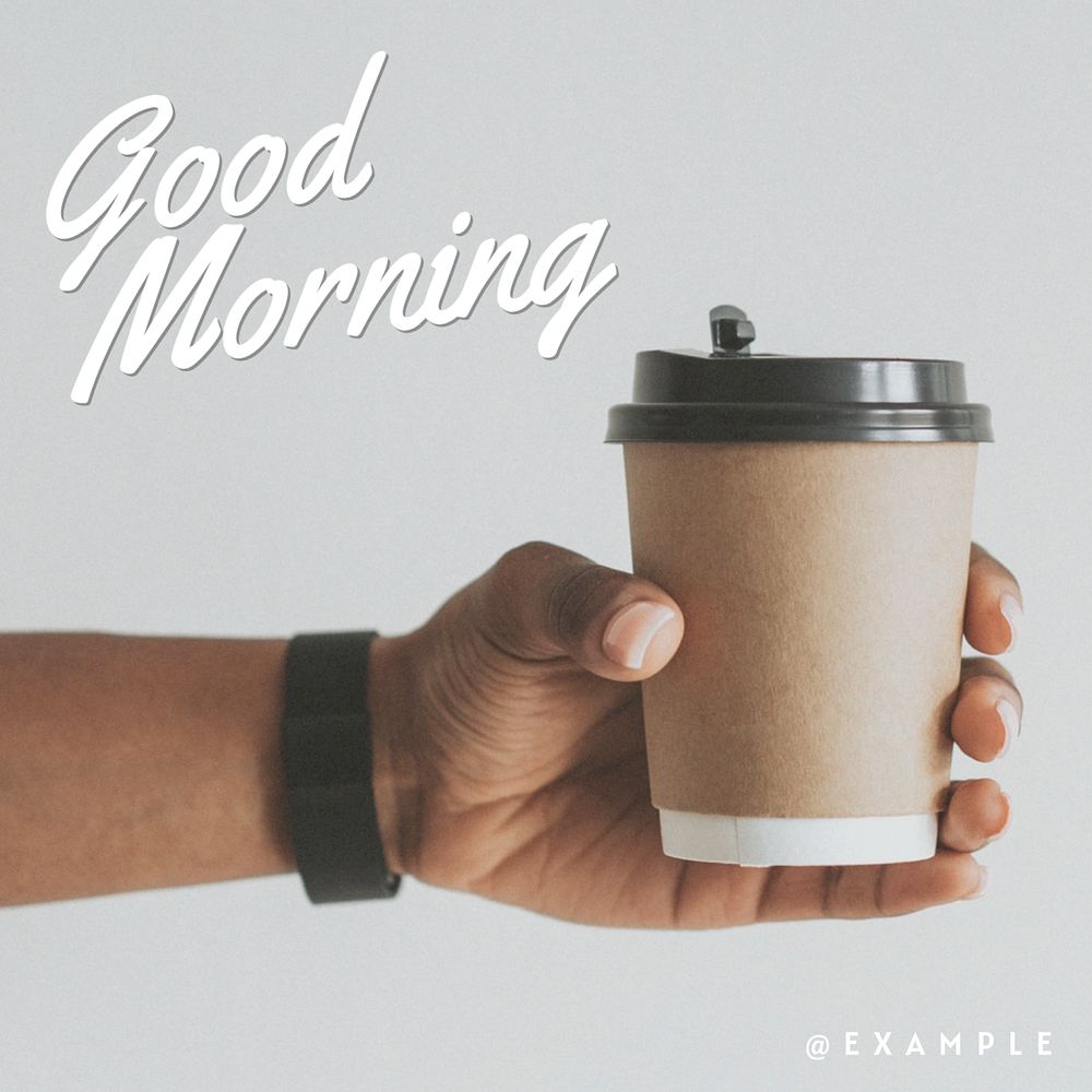 Good morning Instagram post template, editable text