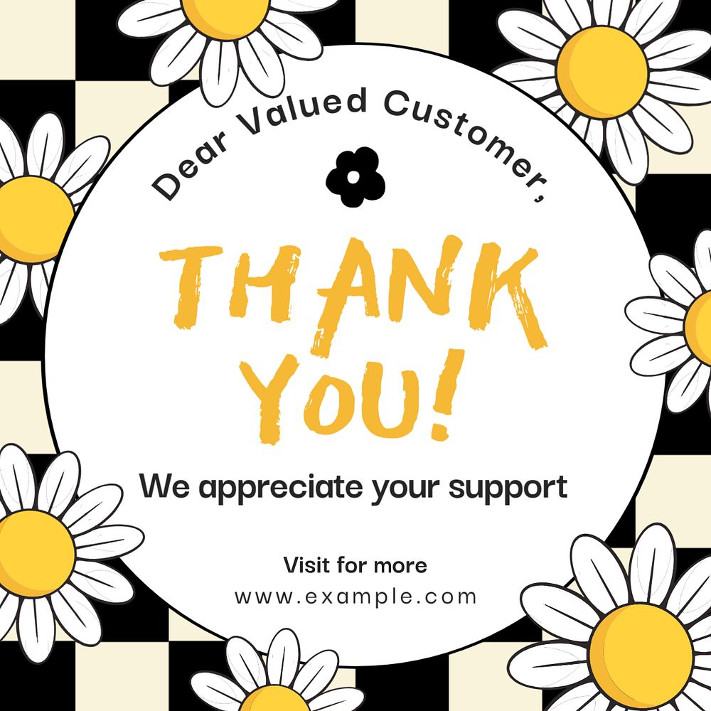 Thank you customer Instagram post template, editable text