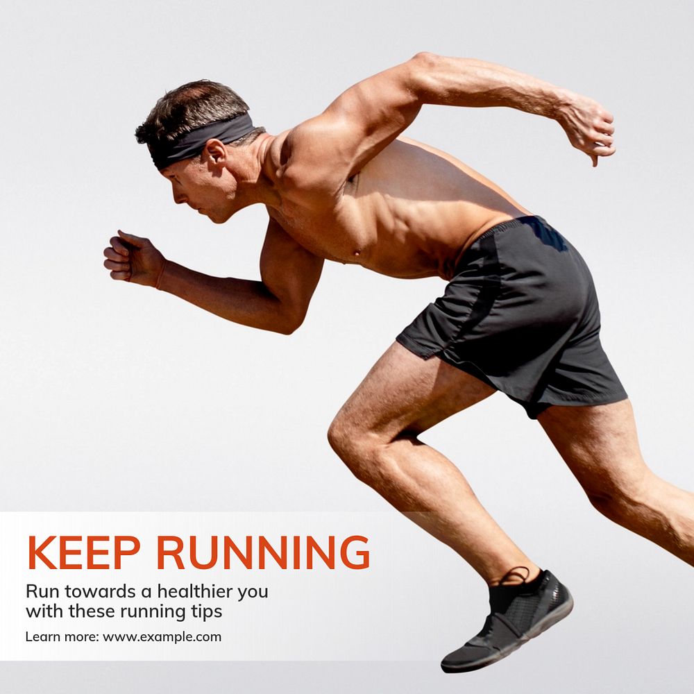 Keep running Instagram post template, editable text