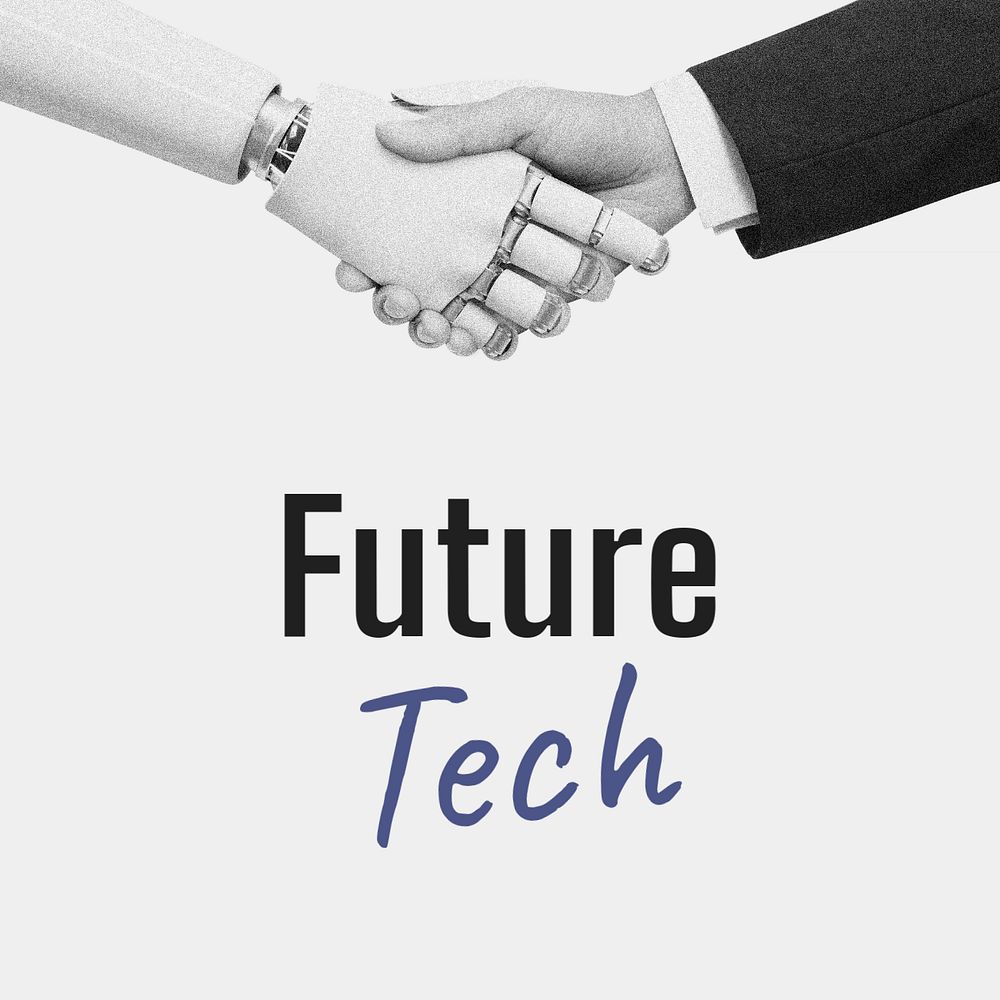 Future tech Instagram post template, editable text