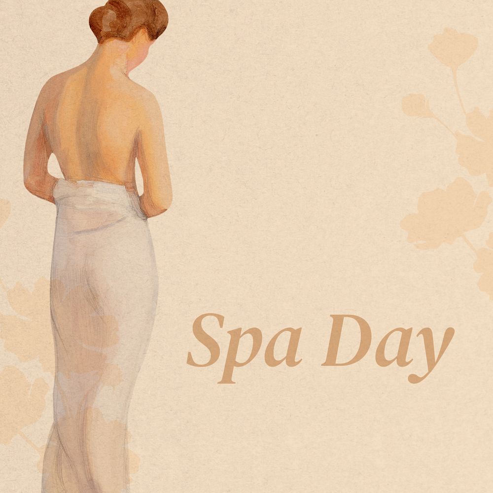 Spa Day Instagram post template, editable text