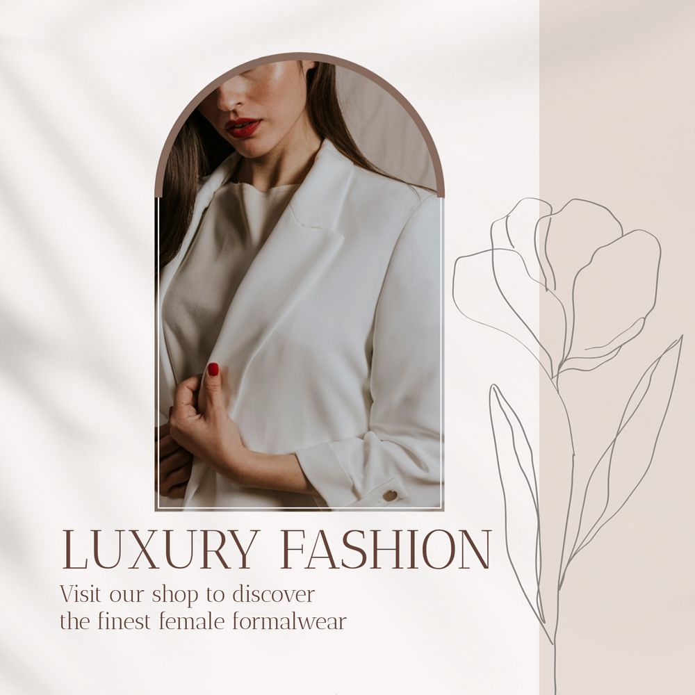 Luxury fashion  Instagram post template, editable text